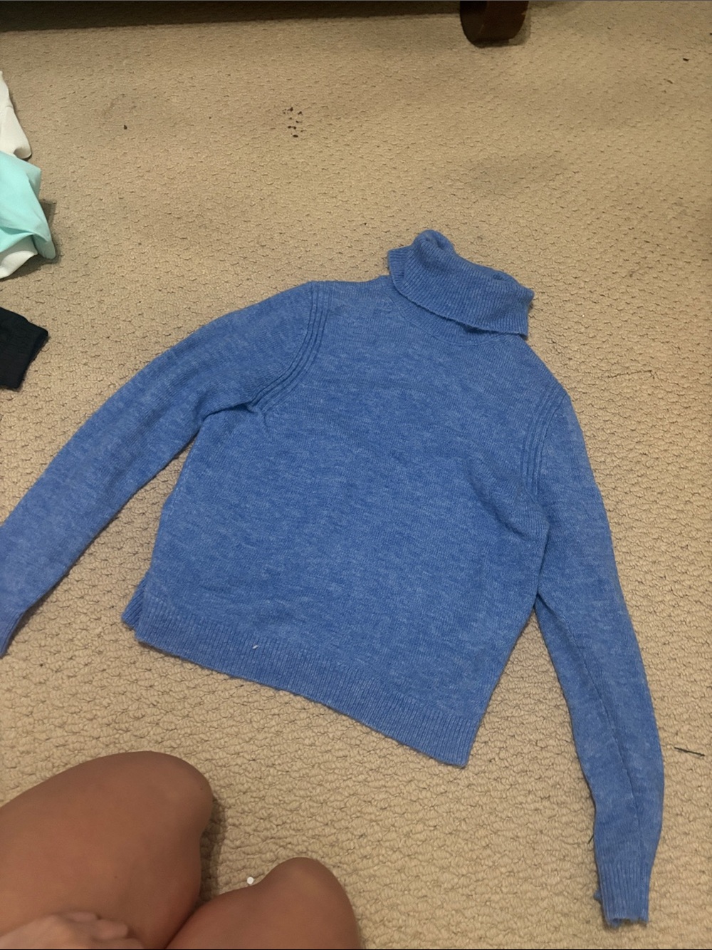 a new day Blue Heathered Turtleneck Sweater